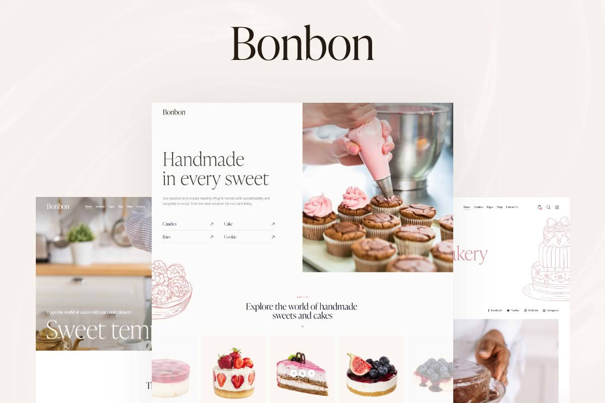 Download Bonbon - Chocolate & Pastry Shop WordPress Theme + AI GPL WordPress Plugin