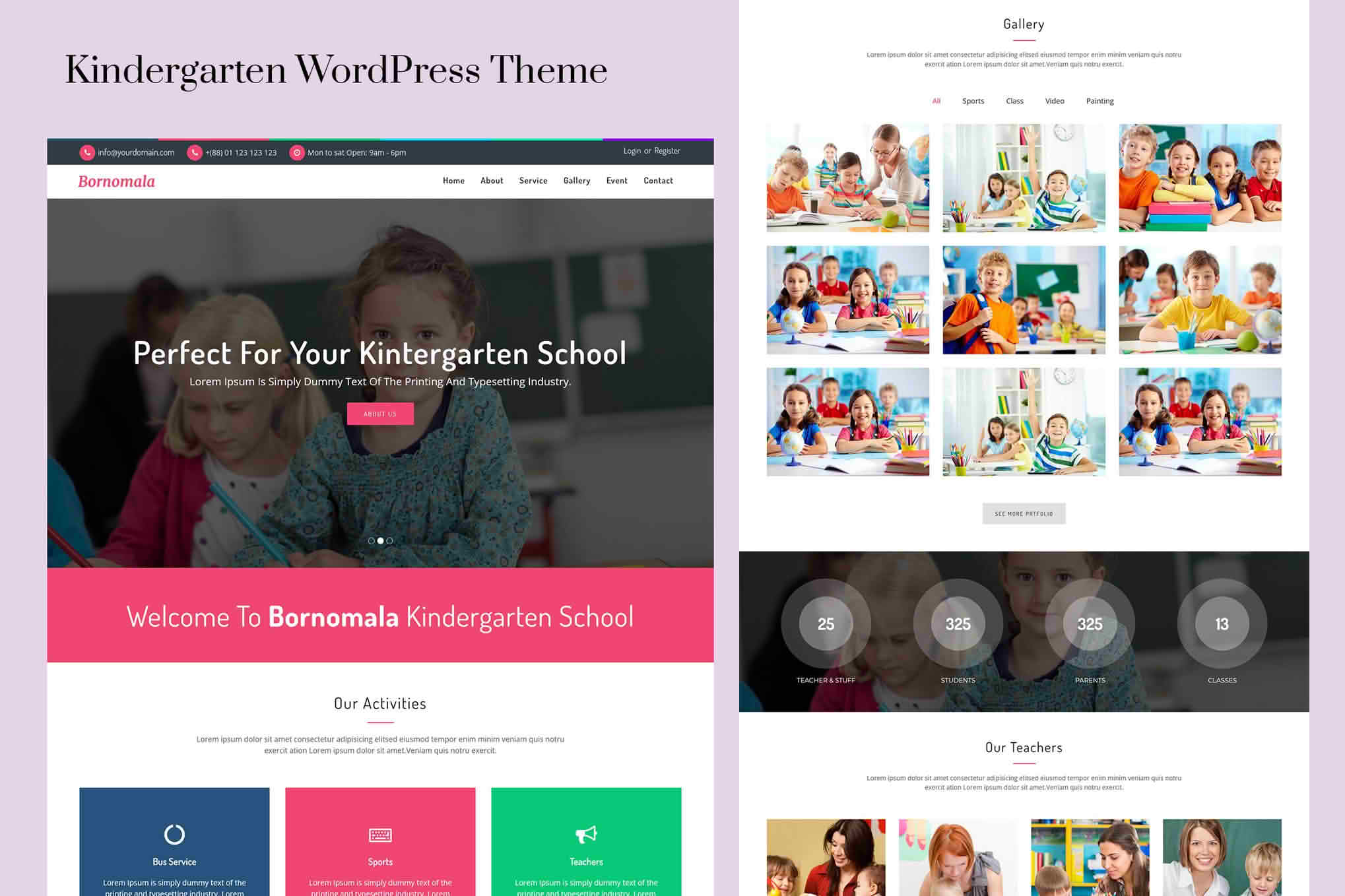 Download Bornomala - Kindergarten & School WordPress Theme GPL WordPress Plugin