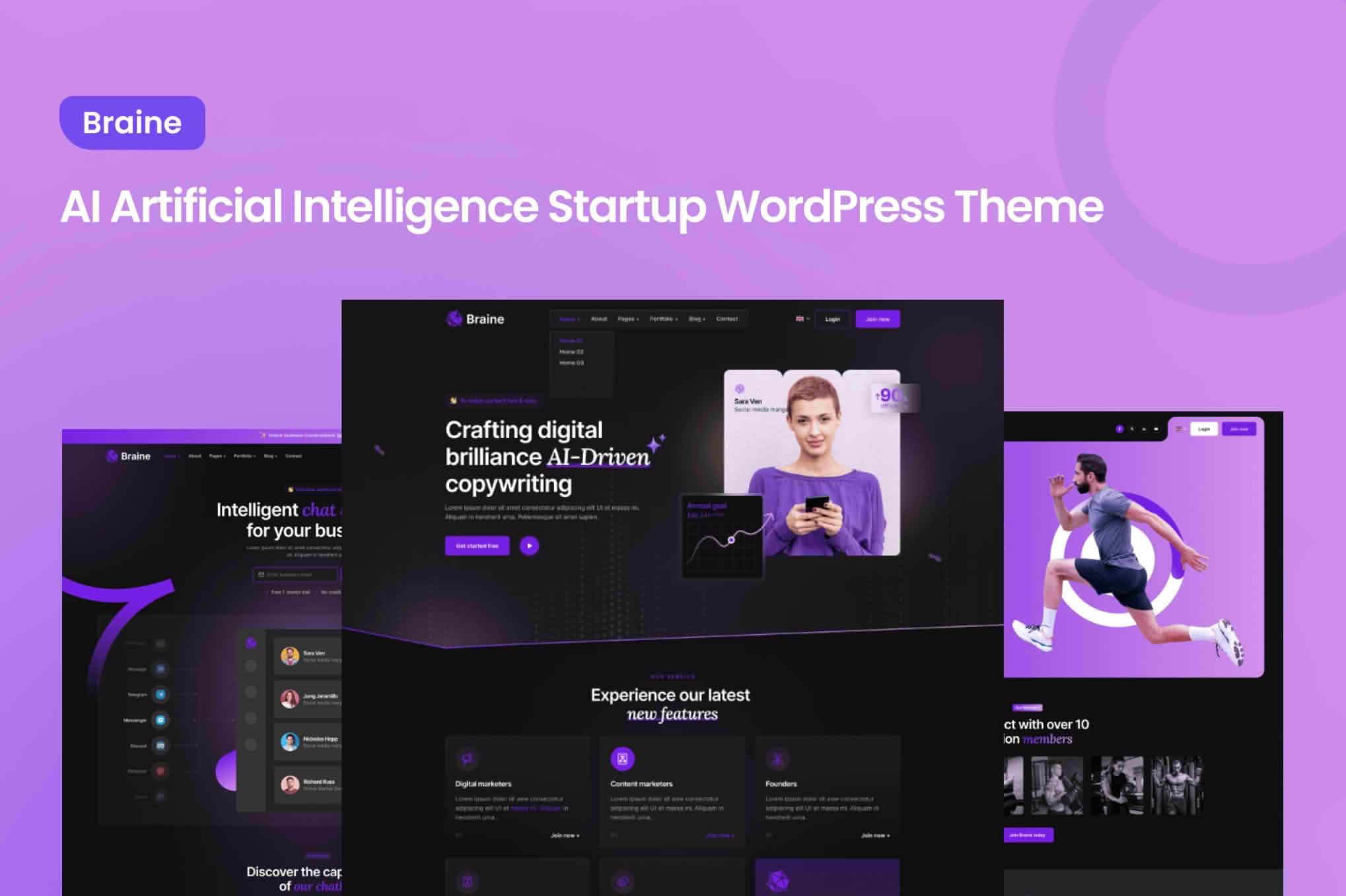 Download Braine - Digital AI WordPress Theme GPL WordPress Plugin