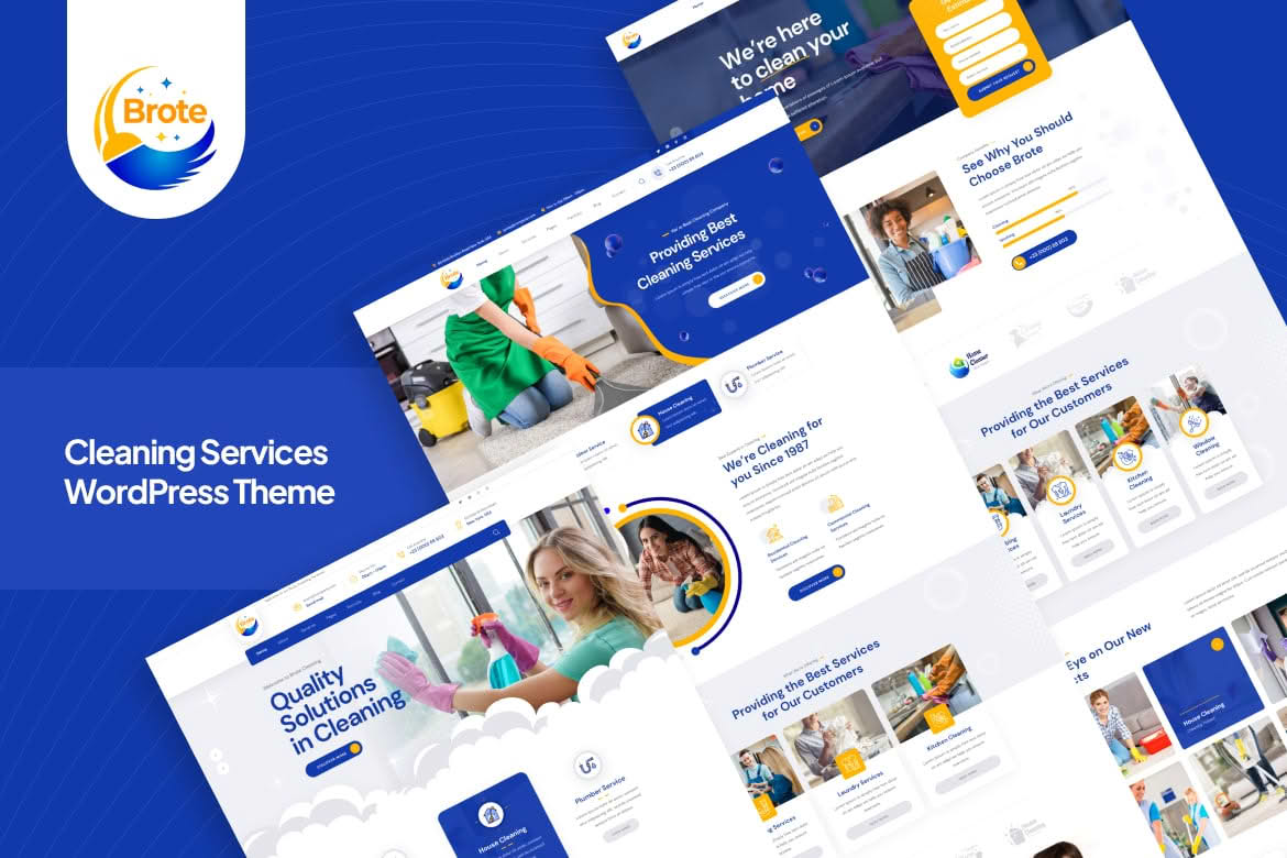 Download Brote - Cleaning Services WordPress Theme GPL WordPress Plugin