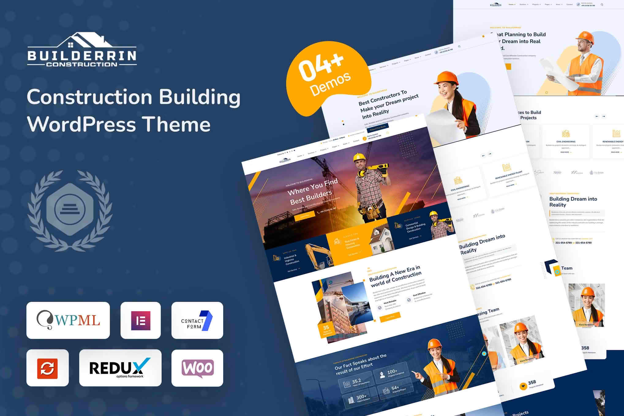 Download Builderrin - Construction Building WordPress Theme GPL WordPress Plugin