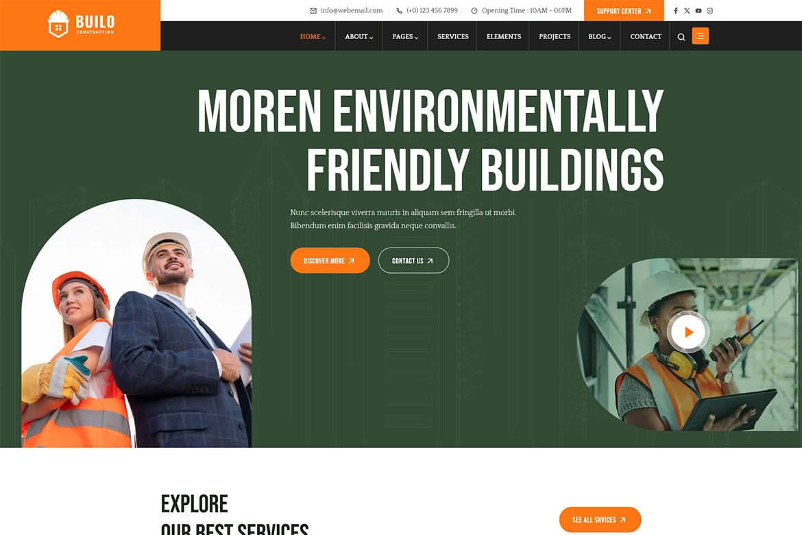 Download Builo - Construction WordPress Theme GPL WordPress Plugin