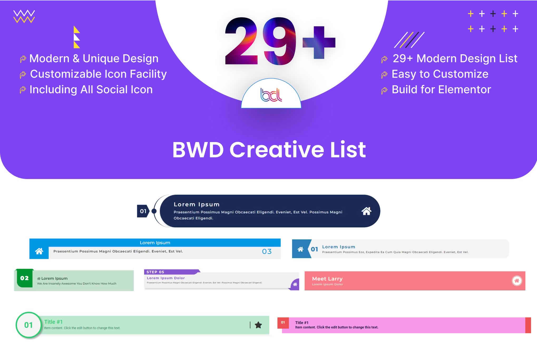 Download Creative List addon for elementor