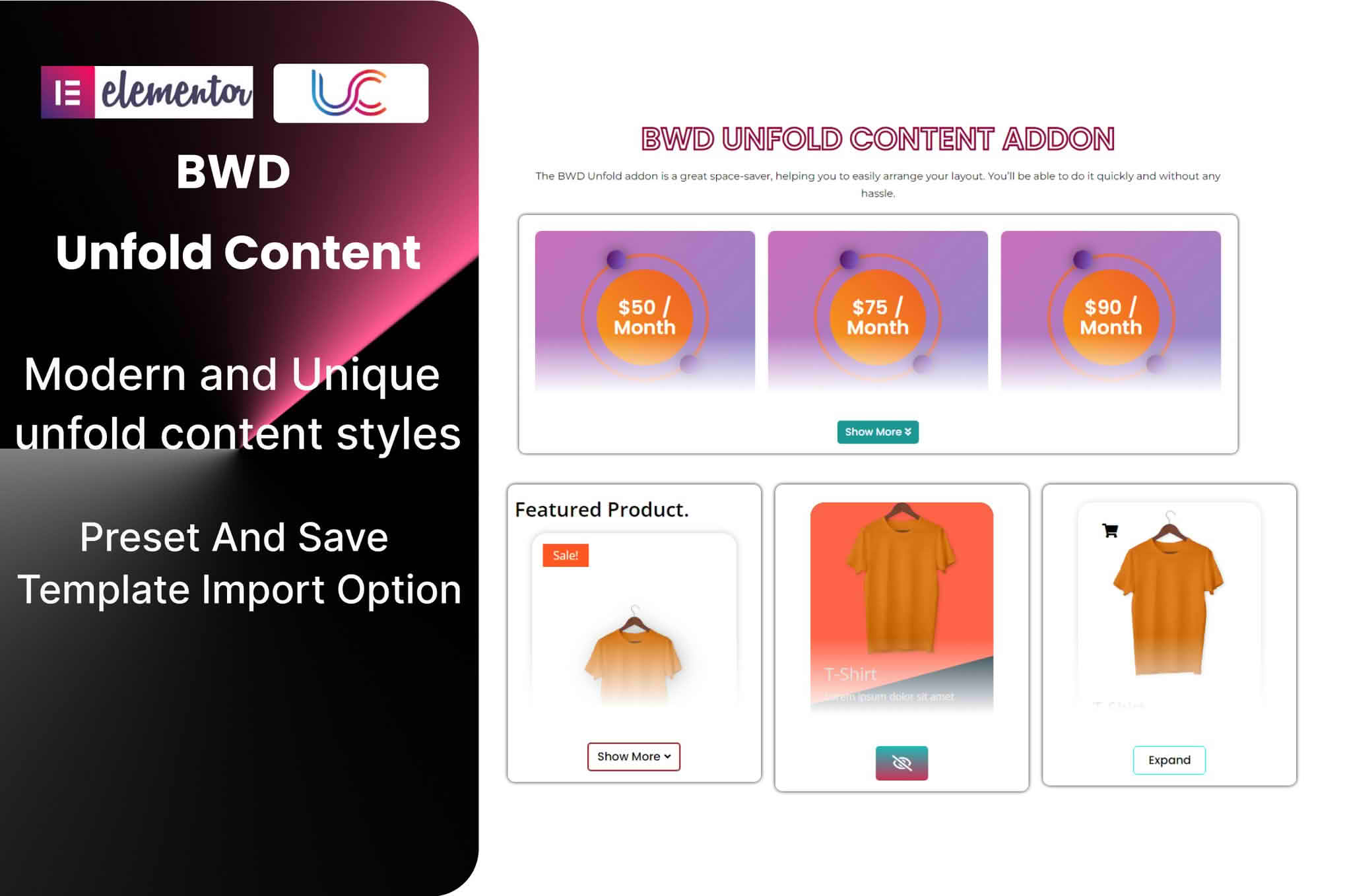 Download Unfold Content Addon For Elementor