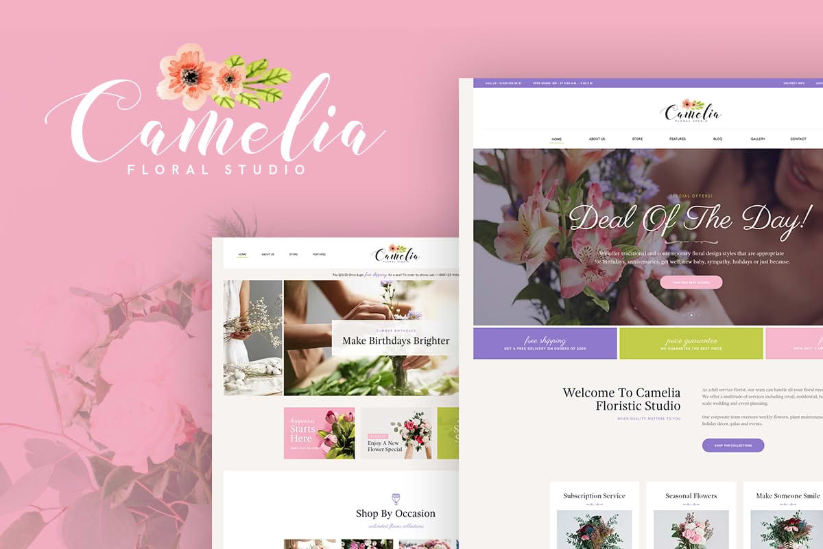 Download Camelia | Floral Studio Florist WordPress Theme GPL WordPress Plugin