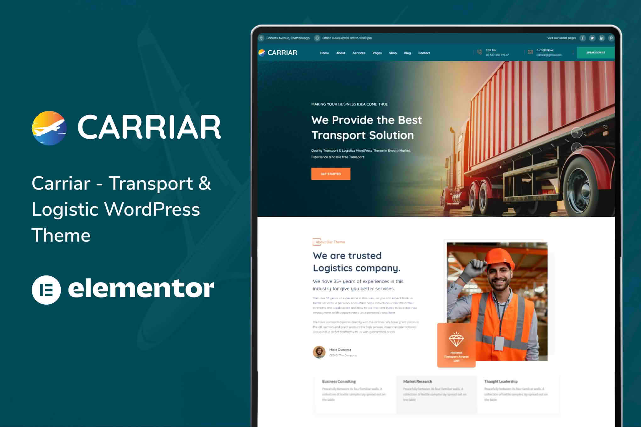 Download Carriar - Transport & Logistic WordPress Theme GPL WordPress Plugin