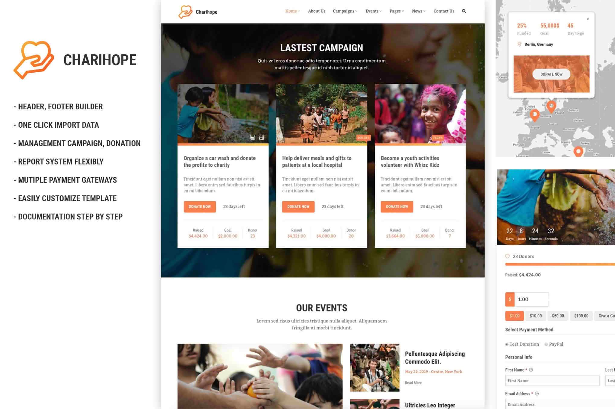 Download Charihope - Charity and Donation WordPress Theme GPL WordPress Plugin