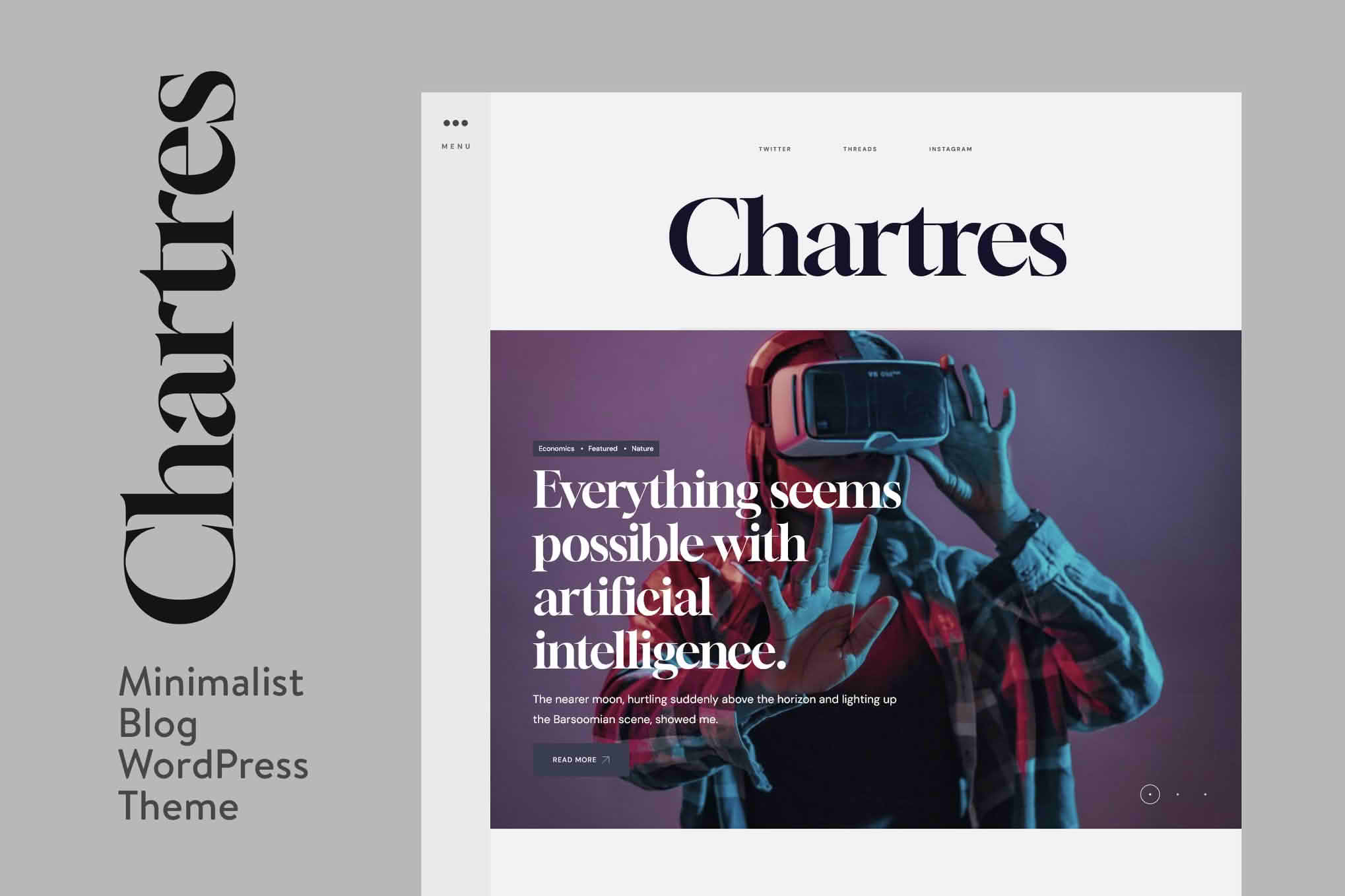 Chartres - Timeless Minimalist Blogging WP Theme
