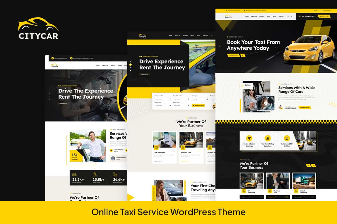 Download Cityride - Online Taxi Service WordPress Theme GPL WordPress Plugin