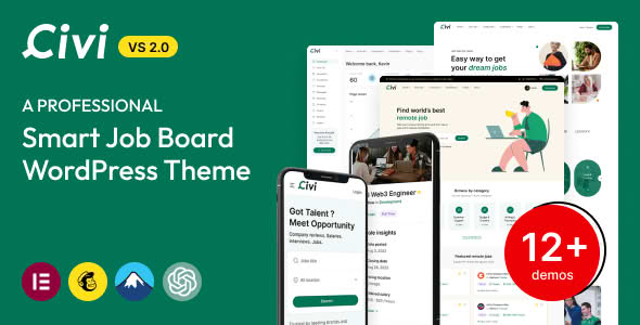 Download Civi - Job Board WordPress Theme GPL WordPress Plugin