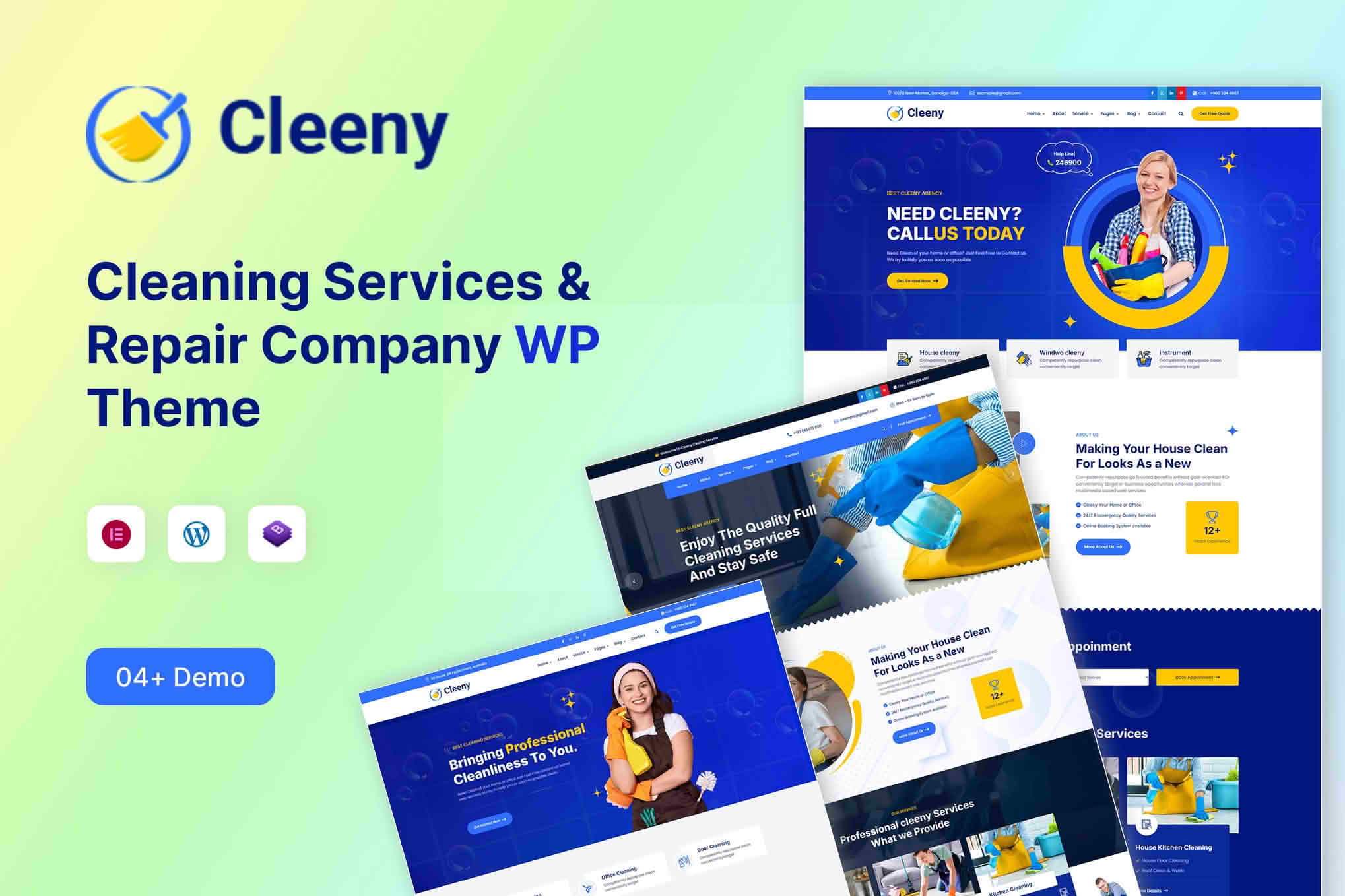 Download Cleeny – Cleaning Services & Repair Company WordPress Theme GPL WordPress Plugin