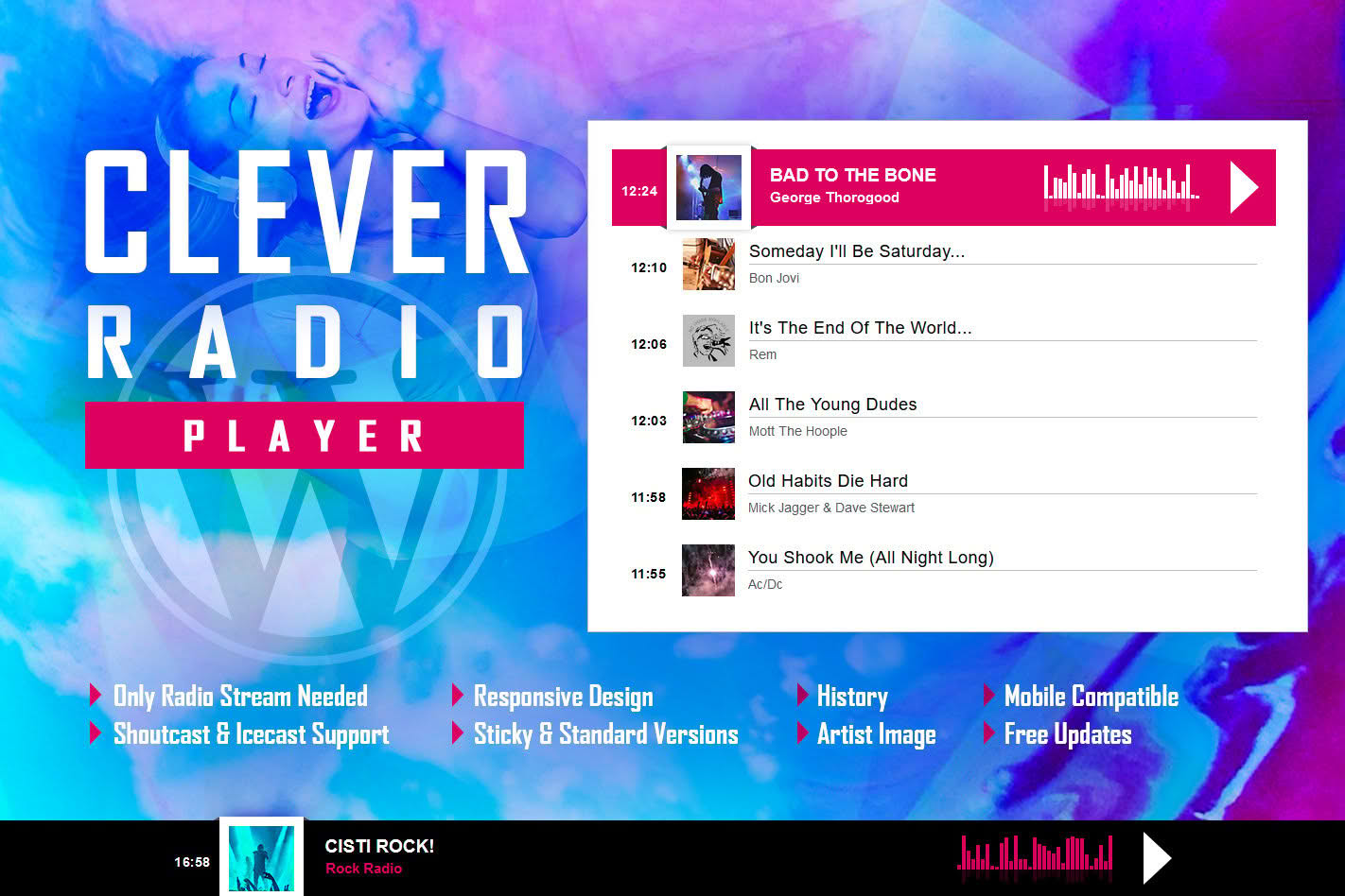 Download CLEVER - HTML5 Radio Player With History Plugin