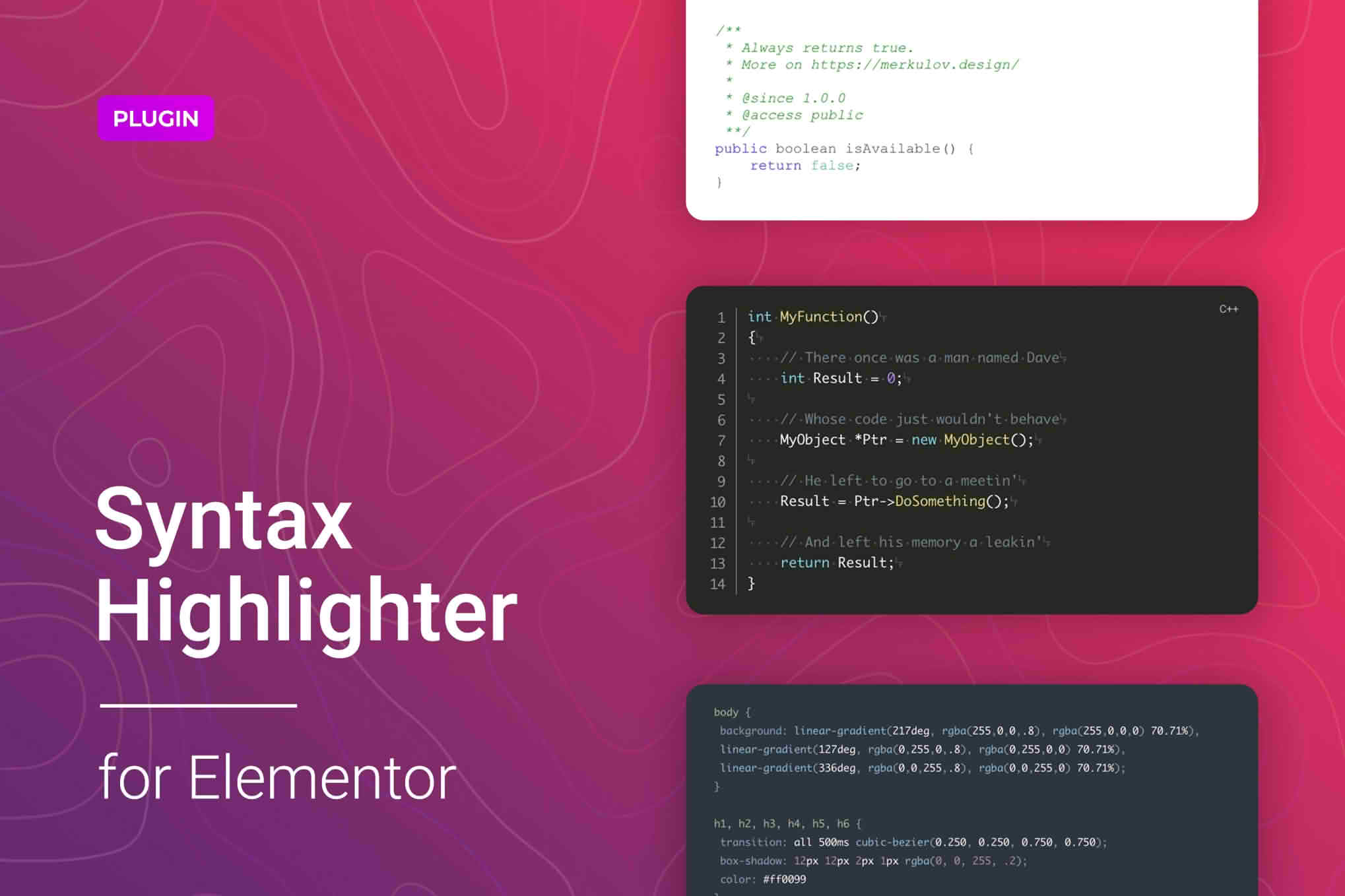 Download Code Syntax Highlighter for Elementor