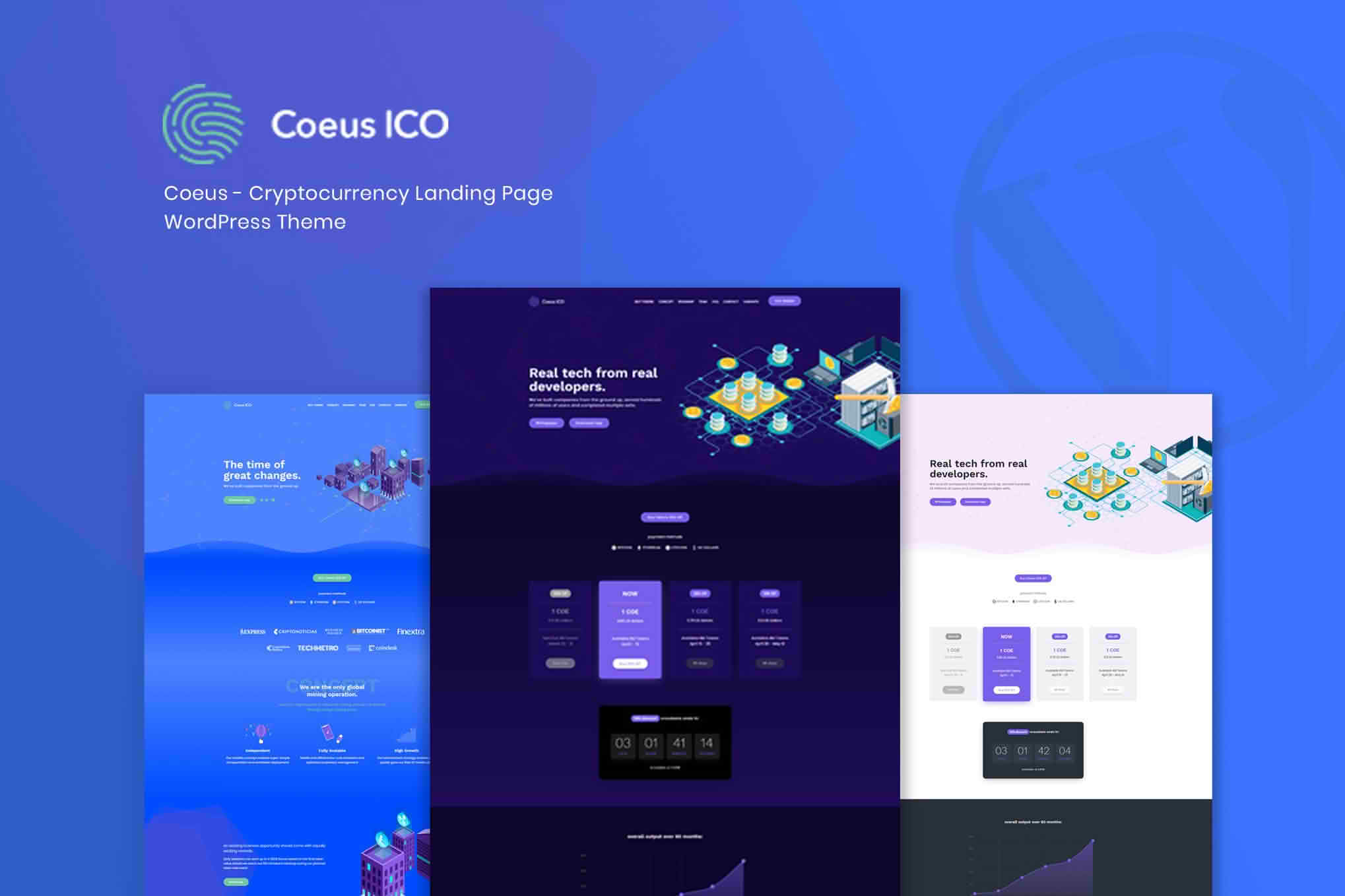 Download Coeus - Cryptocurrency Landing Page WordPress Theme GPL WordPress Plugin