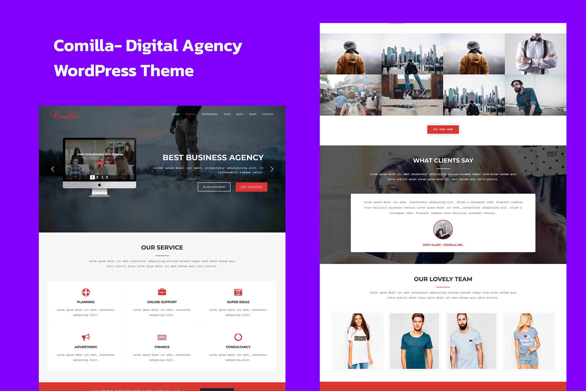 Download Comilla - Digital Agency One Page WordPress Theme GPL WordPress Plugin