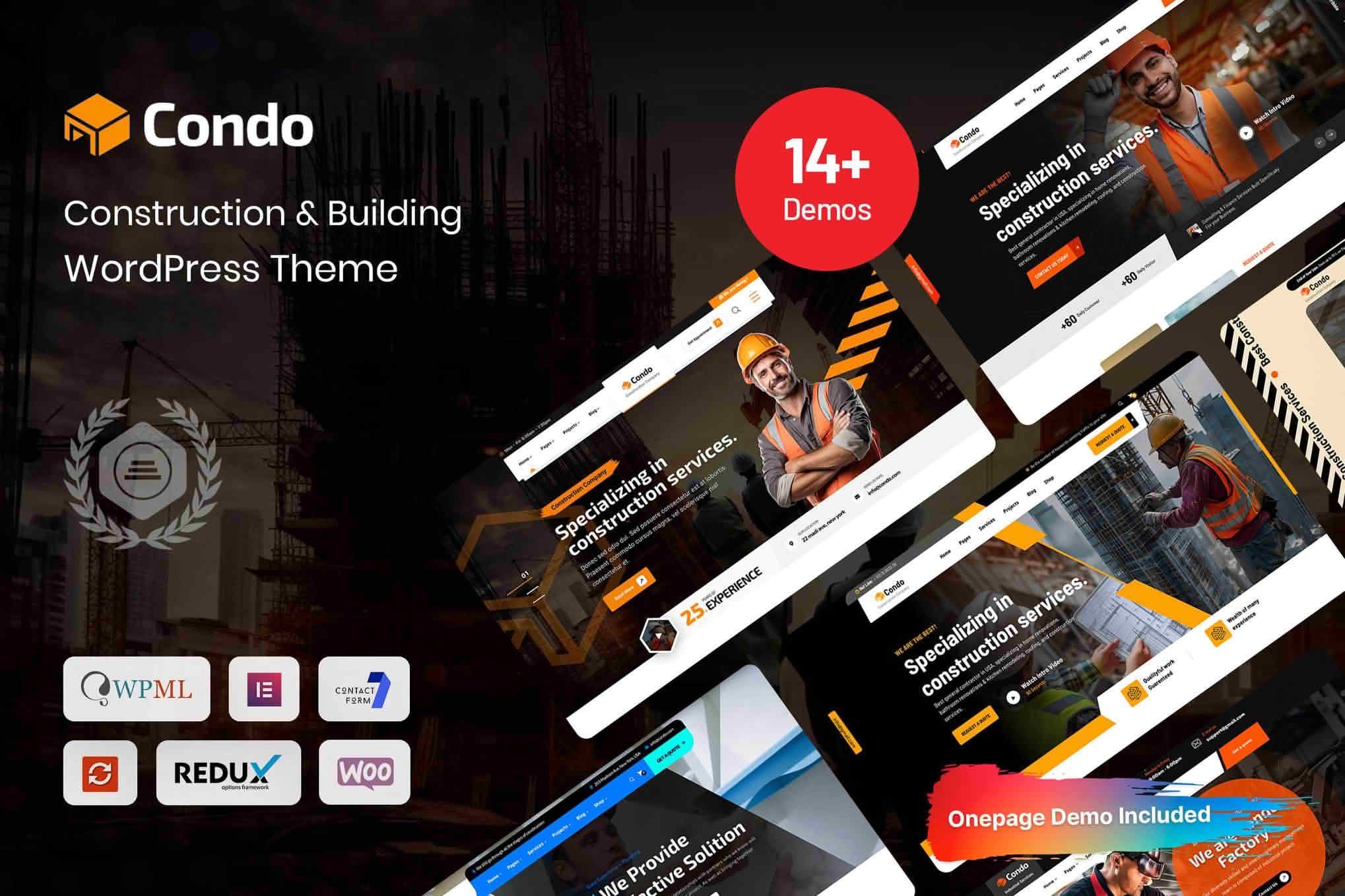 Download Condo - Construction WordPress Theme GPL WordPress Plugin