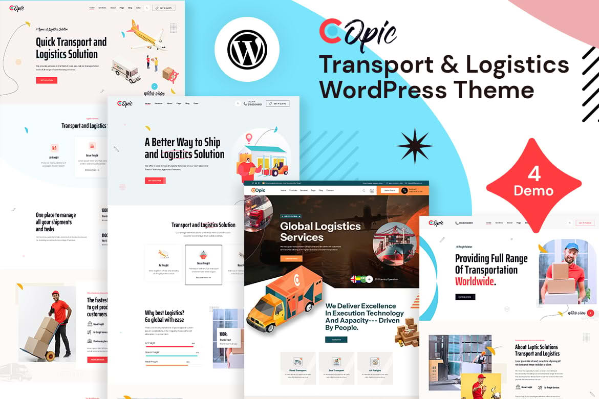 Download Copic – Transport & Logistics WordPress Theme GPL WordPress Plugin