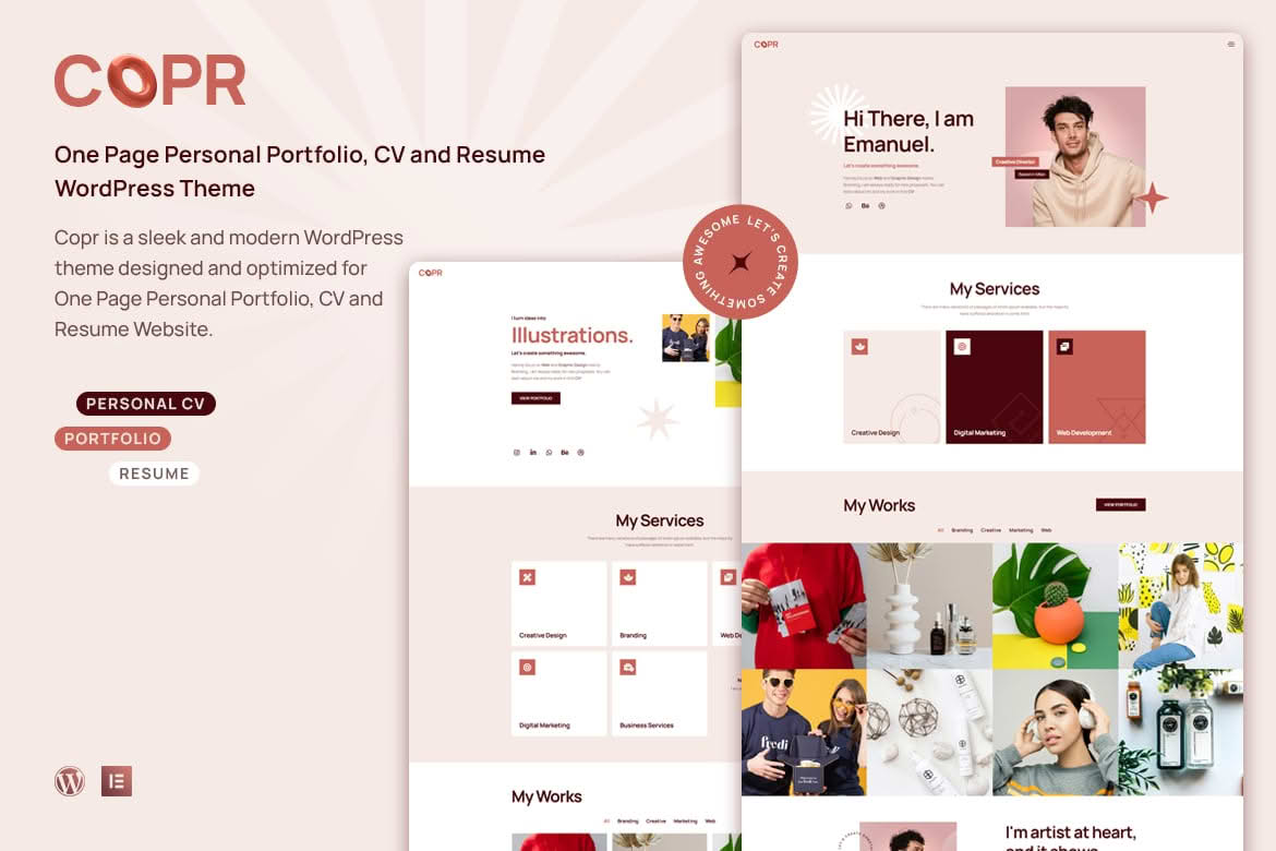 Download Copr - One Page Personal Portfolio