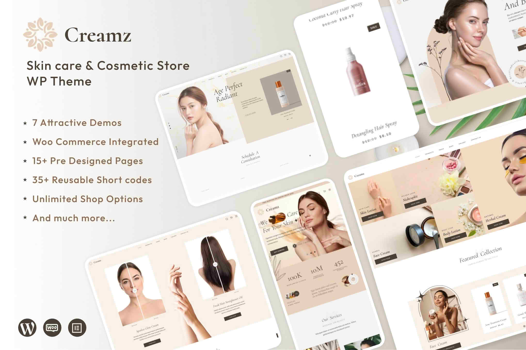 Download Creamz - Beauty Salon & Spa WooCommerce GPL WordPress Plugin