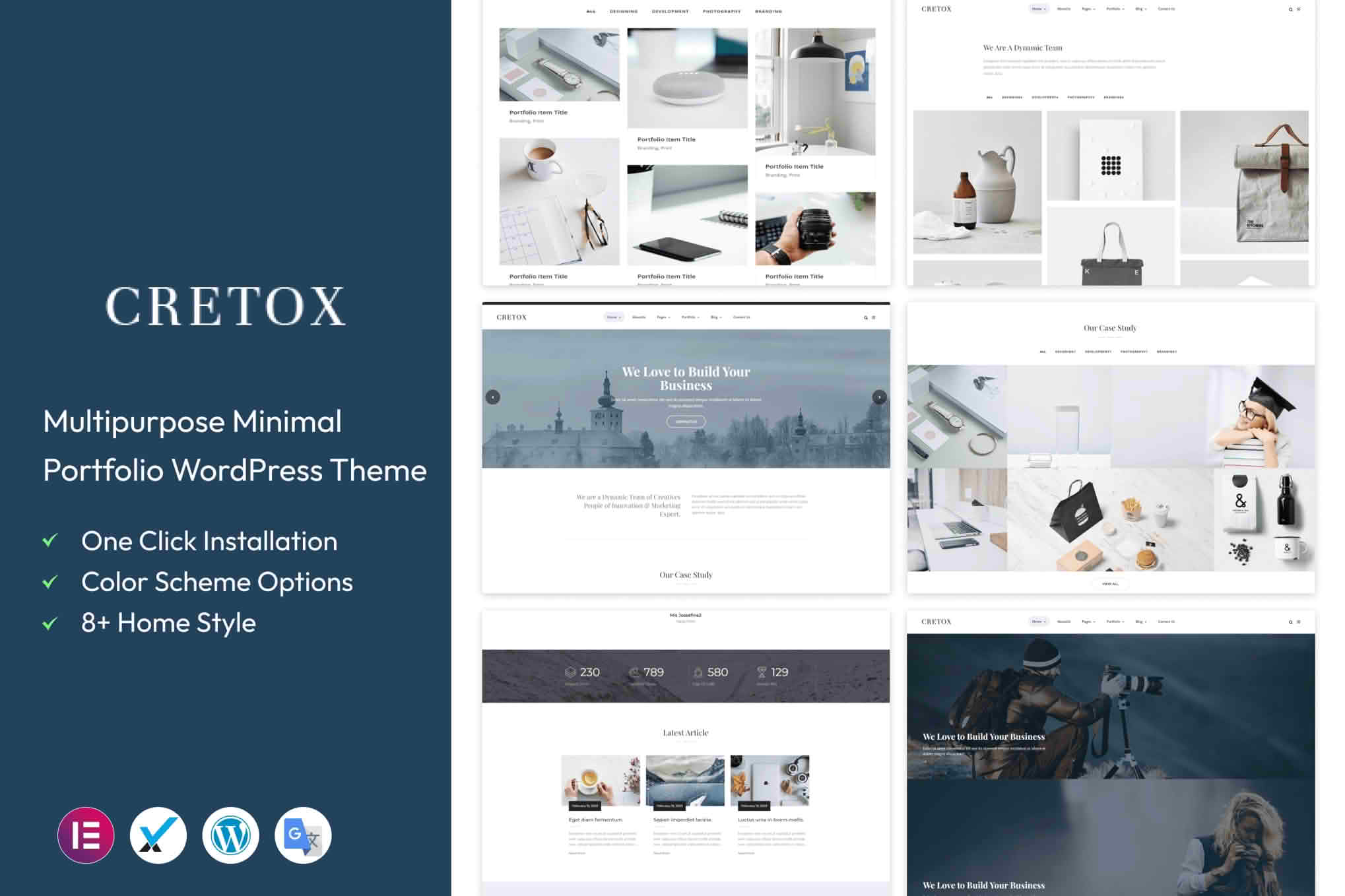 Download Cretox - Multipurpose Minimal Portfolio WordPress Theme GPL WordPress Plugin