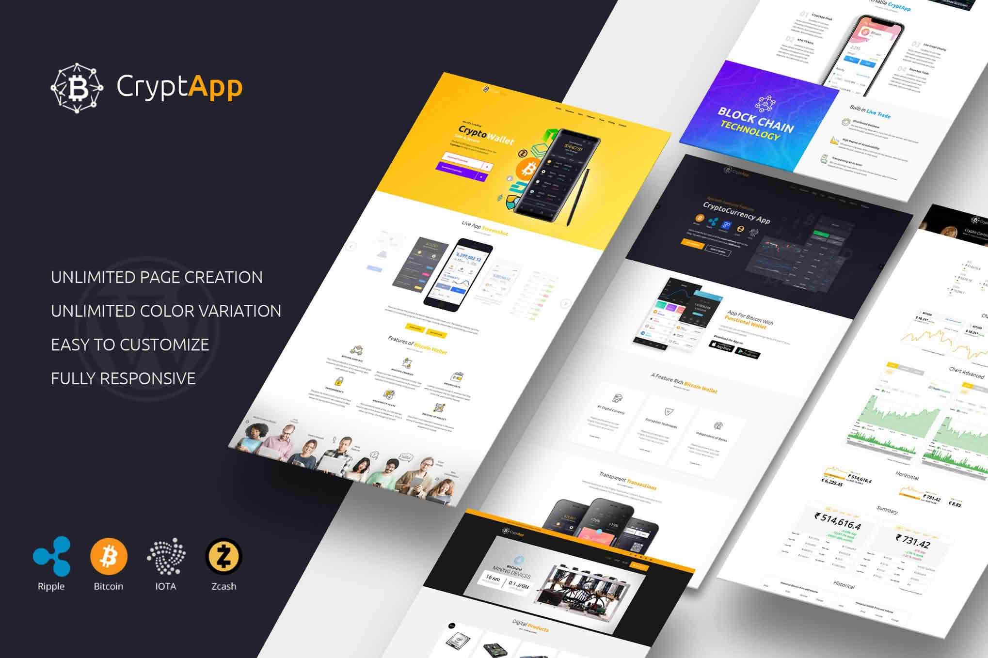 Download Crypt App - Landing Page WordPress GPL WordPress Plugin