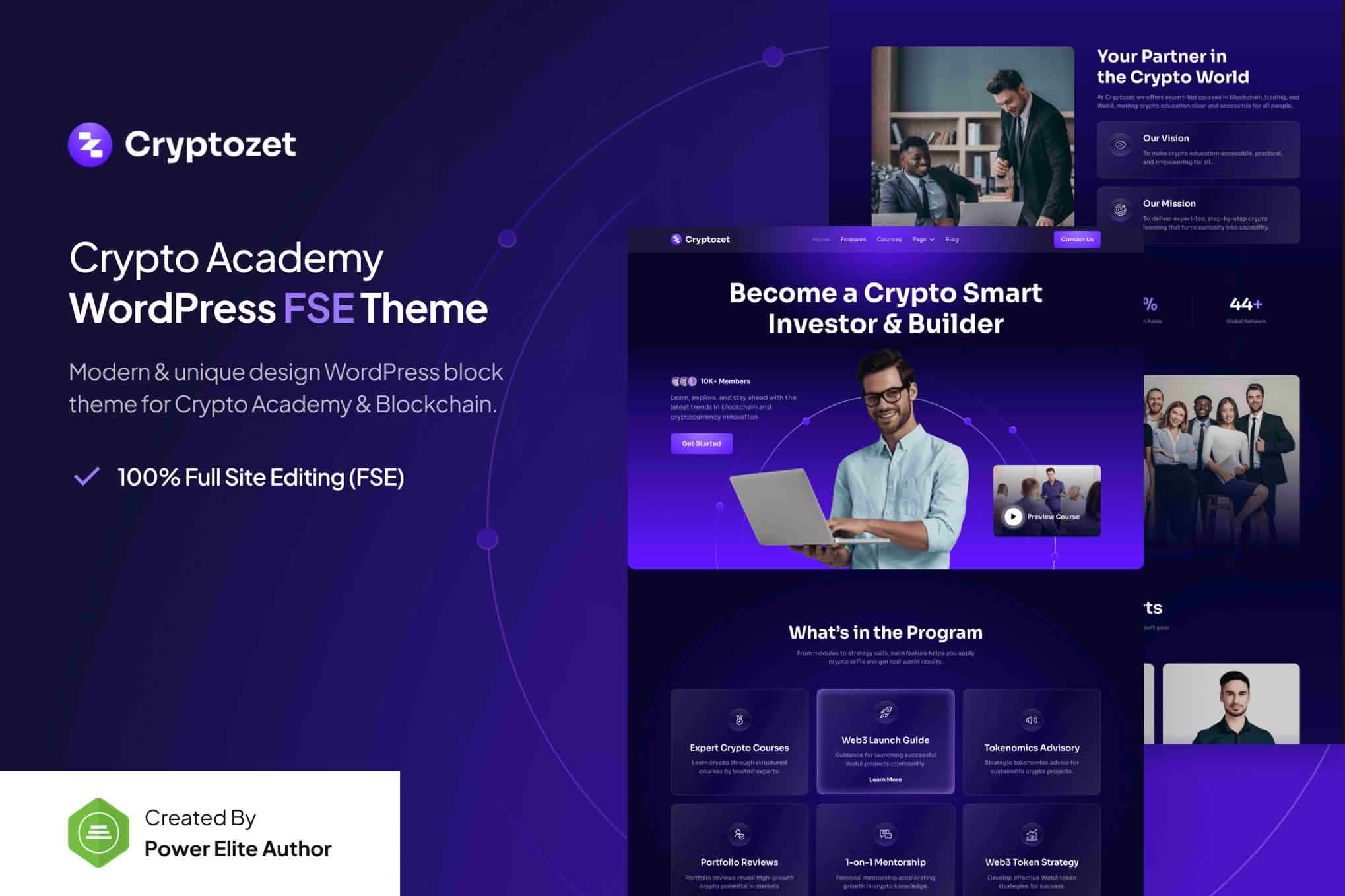 Cryptozet – Crypto & Blockchain Academy Gutenverse FSE WordPress Block Theme