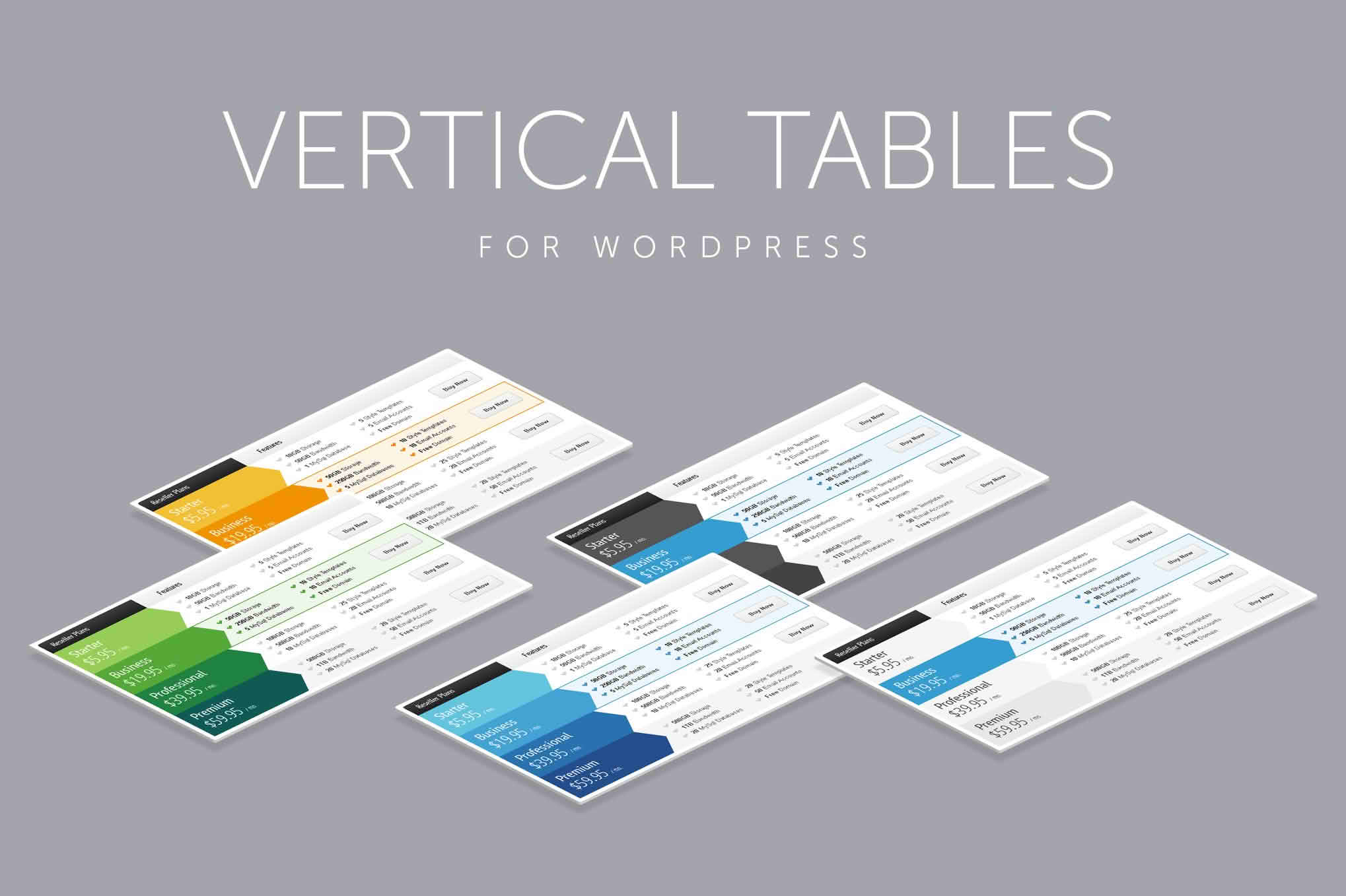 Download Vertical Web Pricing Tables for WordPress