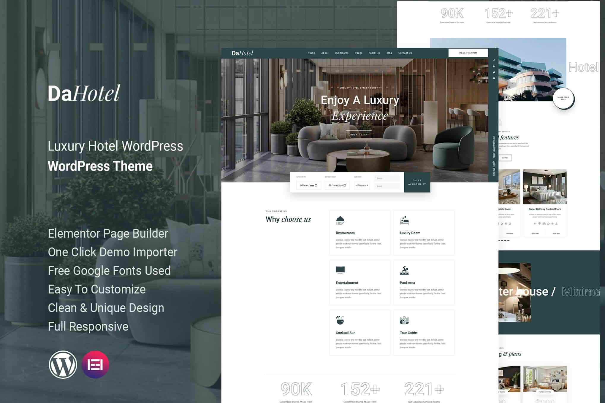 Download Dahotel - Luxury Hotel WordPress Theme GPL WordPress Plugin