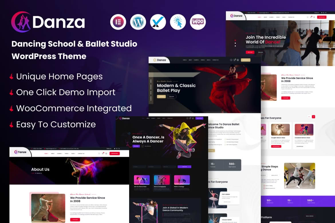 Download Danza – Dancing School and Ballet Studio WordPress Theme GPL WordPress Plugin