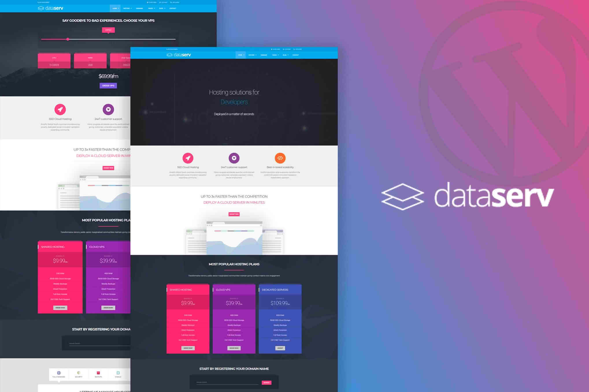 Download Dataserv - Professional Hosting WordPress Theme GPL WordPress Plugin