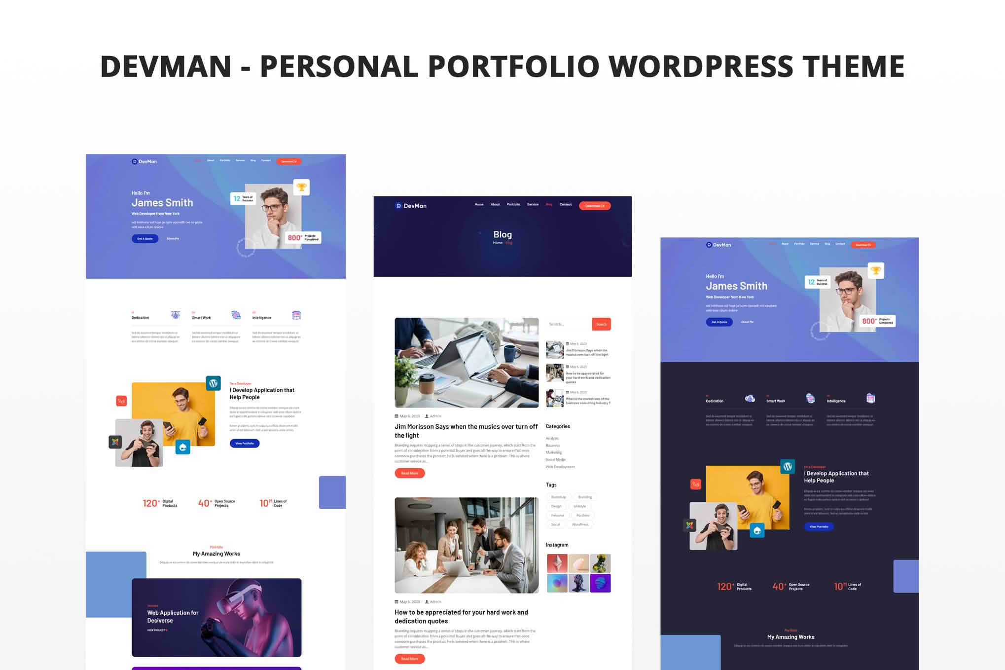 Download Devman - Personal Portfolio WordPress Theme GPL WordPress Plugin