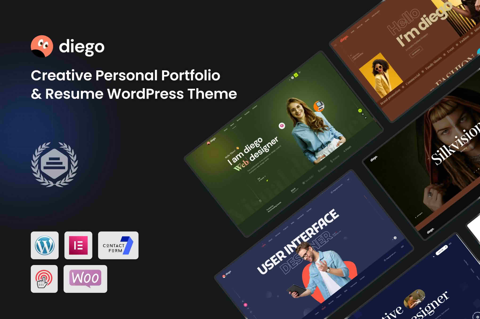 Download Diego - Creative Personal Portfolio & Resume WordPress Theme GPL WordPress Plugin