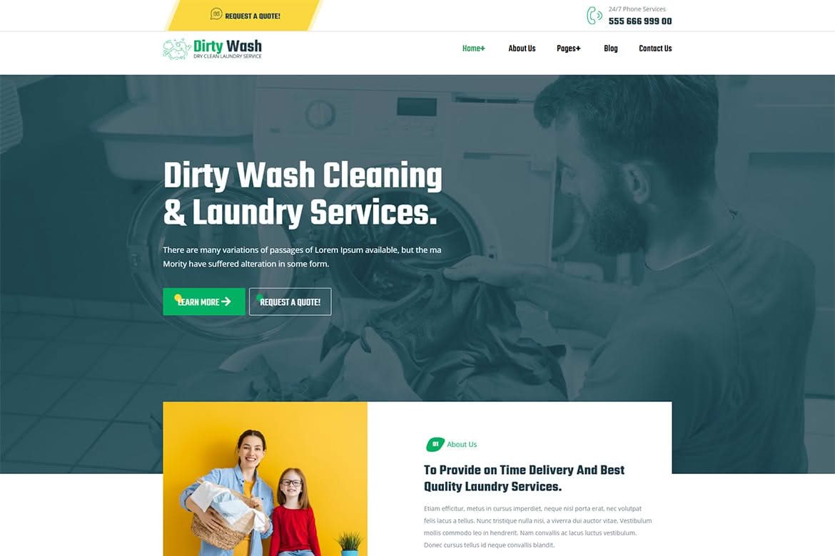 Download DirtyWash – Laundry Service WordPress Theme GPL WordPress Plugin