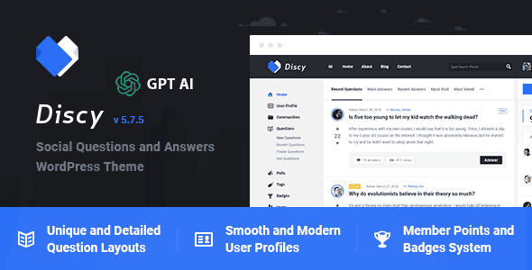 Download Discy - Social Questions and Answers WordPress Theme GPL WordPress Plugin