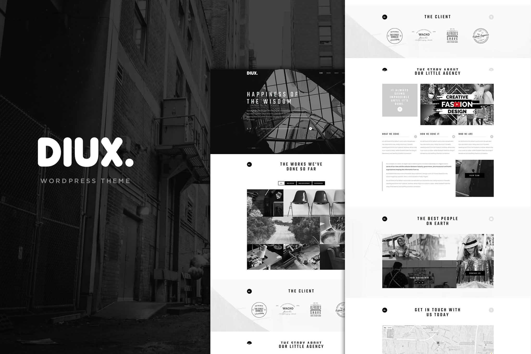 Download Diux - Responsive One Page Portfolio Theme GPL WordPress Plugin