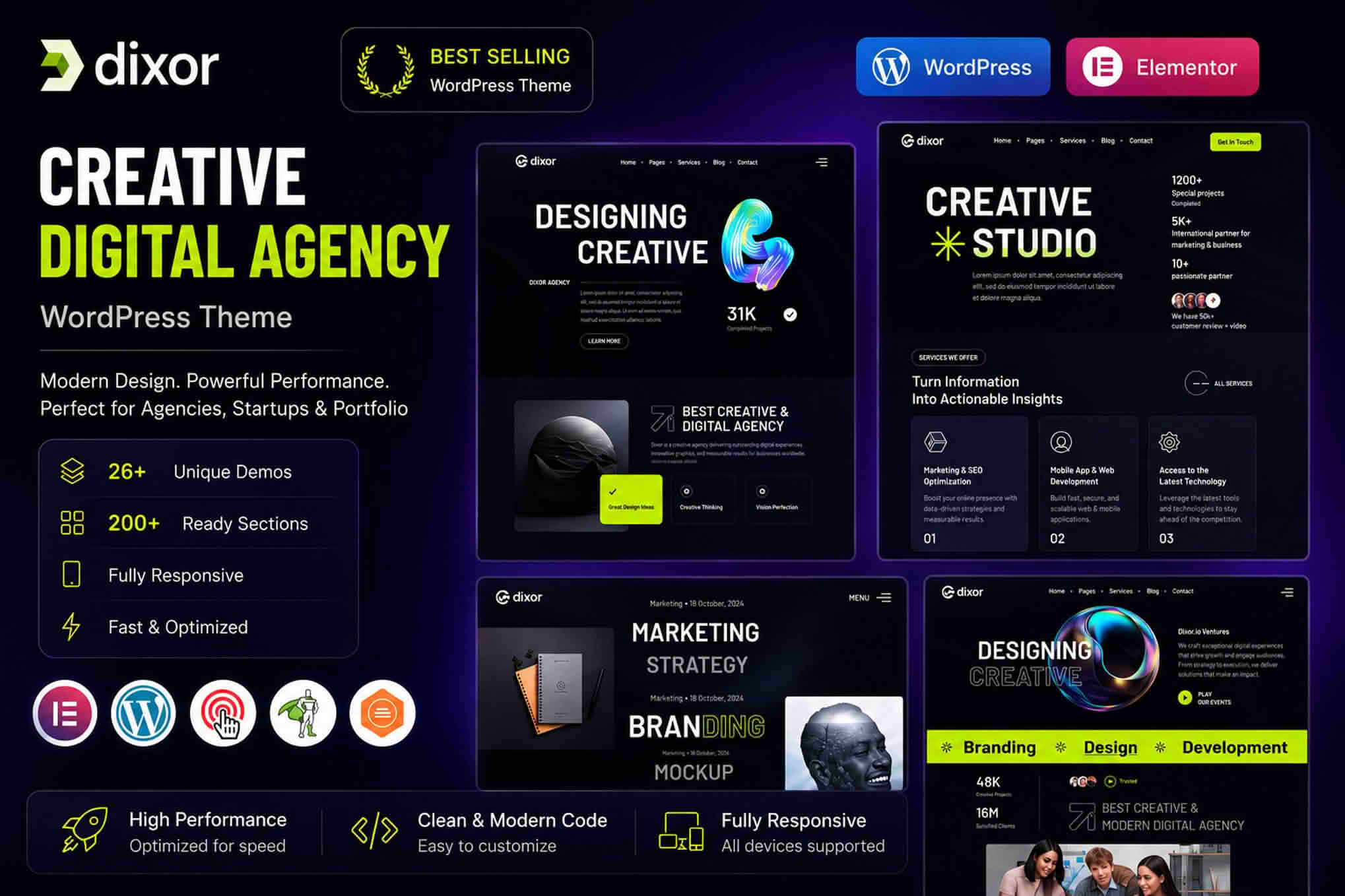 Dixor - Agency & Portfolio WordPress Theme