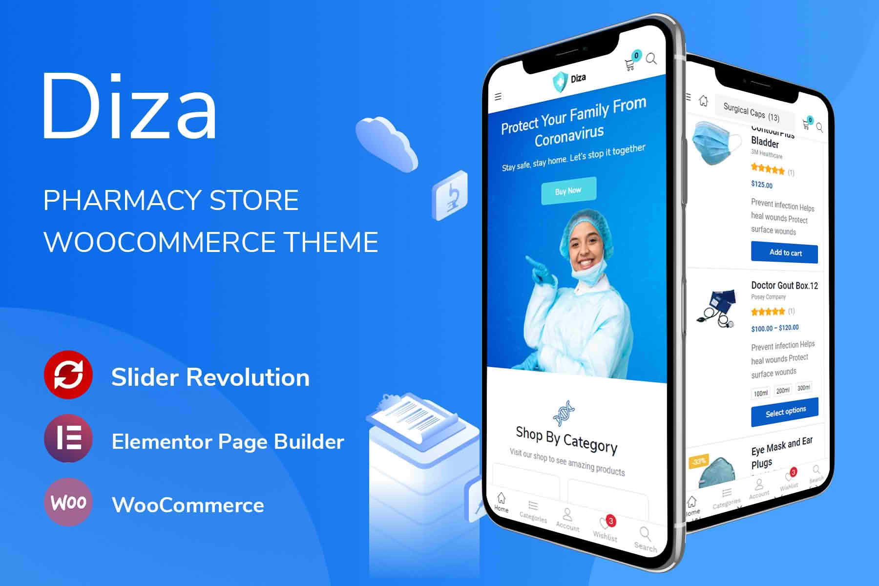 Download Diza - Pharmacy Store Elementor WooCommerce Theme GPL WordPress Plugin