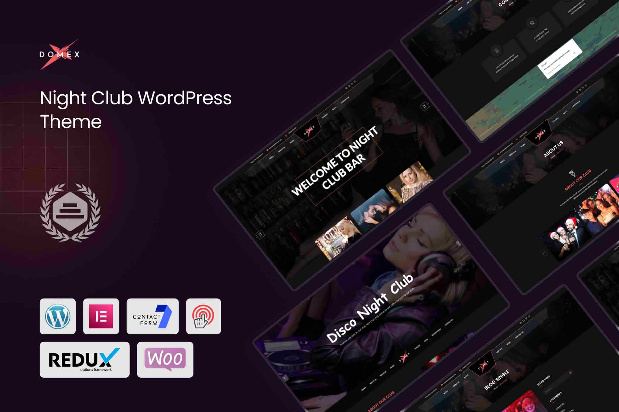 Download Domex - Night Club WordPress Theme GPL WordPress Plugin