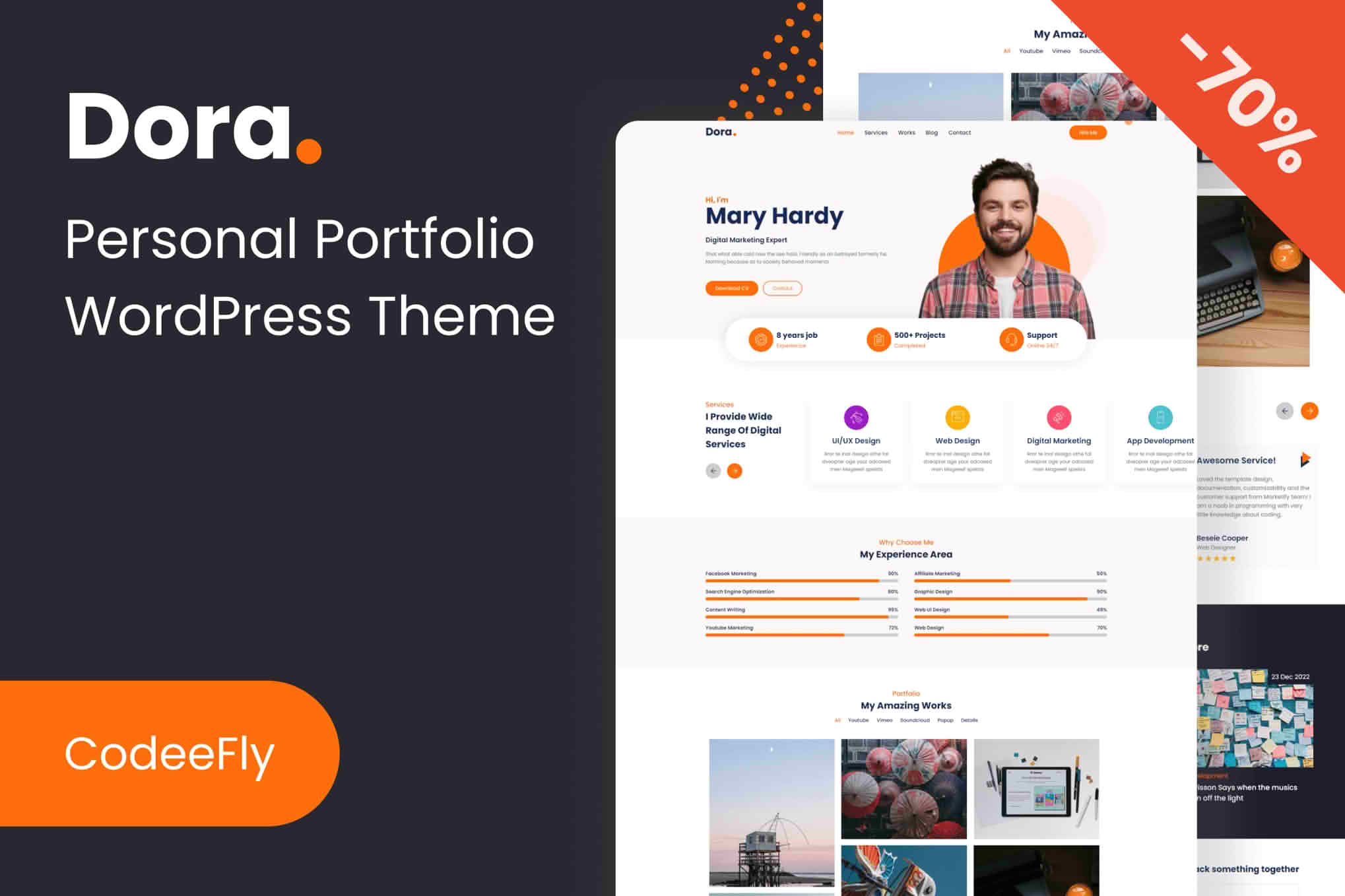 Download Dora – Personal Portfolio WordPress Theme GPL WordPress Plugin