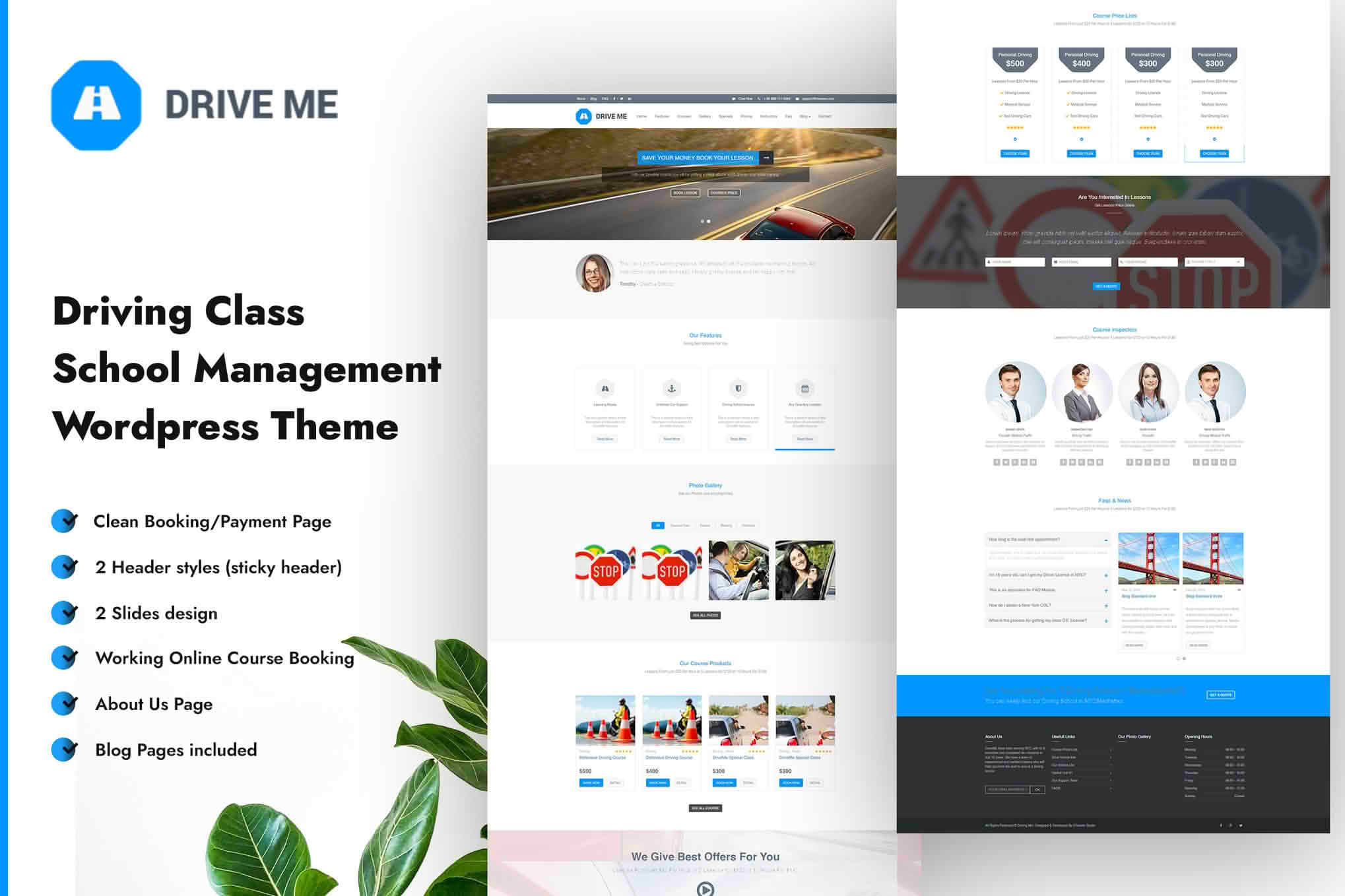 Download Driveme - Driving School WordPress Theme GPL WordPress Plugin