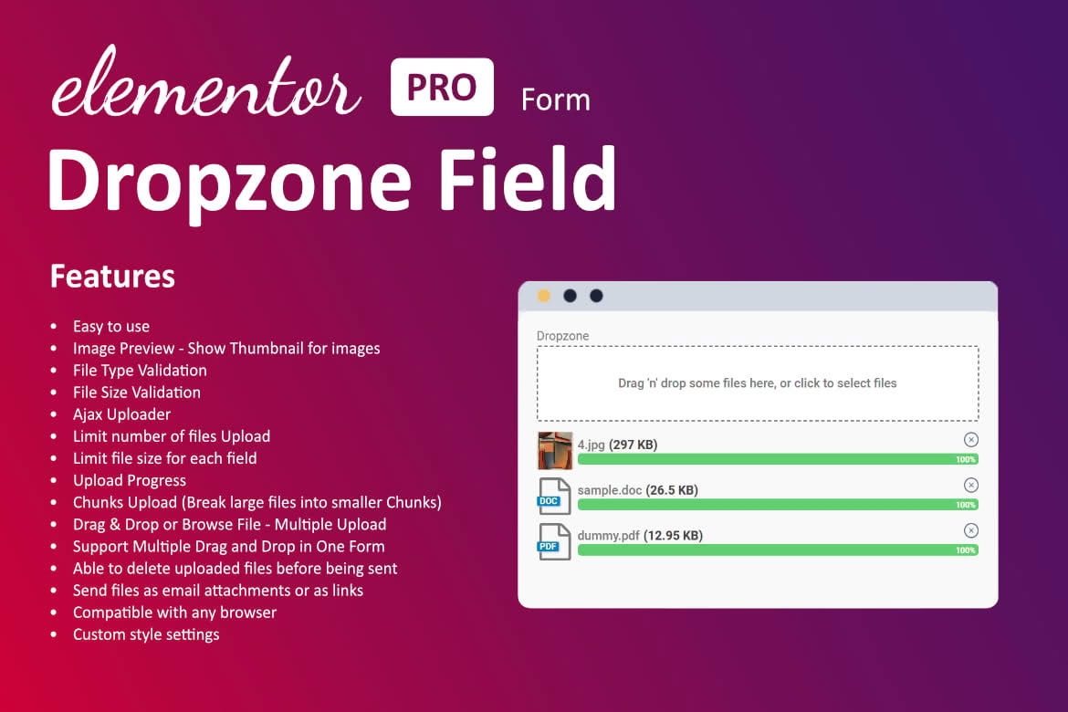 Download Dropzone Field For Elementor Form