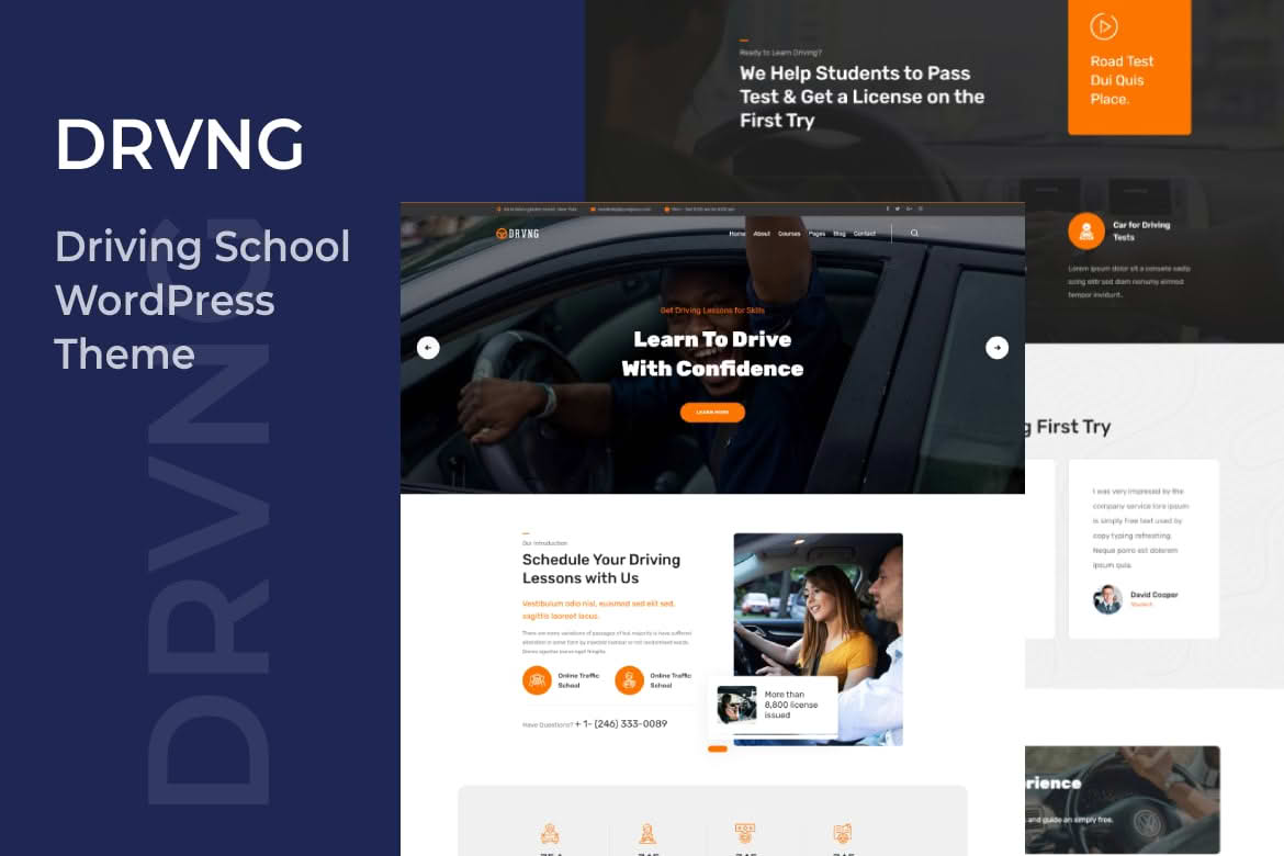 Download DRVNG - Driving School WordPress Theme GPL WordPress Plugin