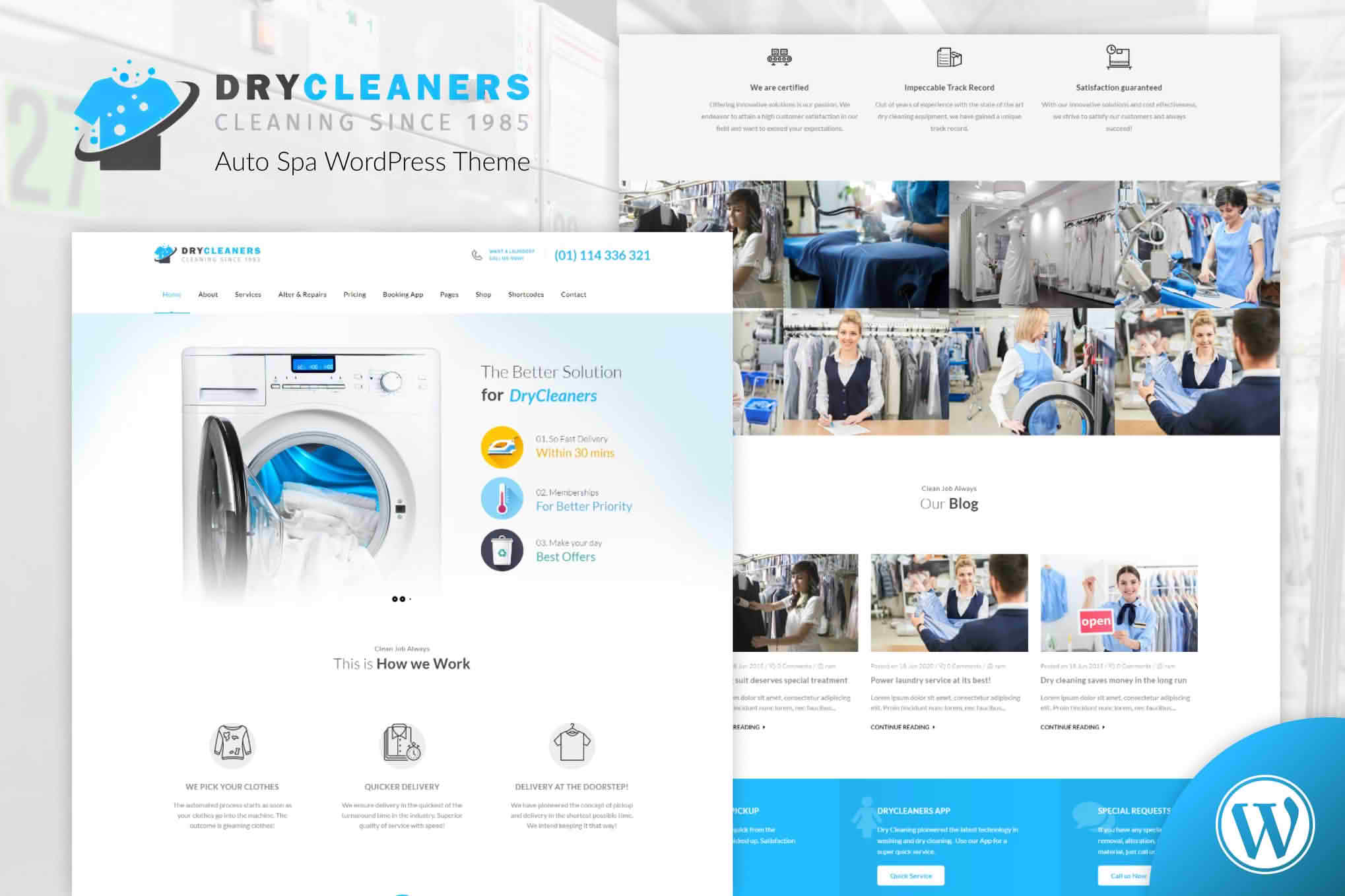 Download Dry Cleaning | Laundry Services WordPress Theme GPL WordPress Plugin