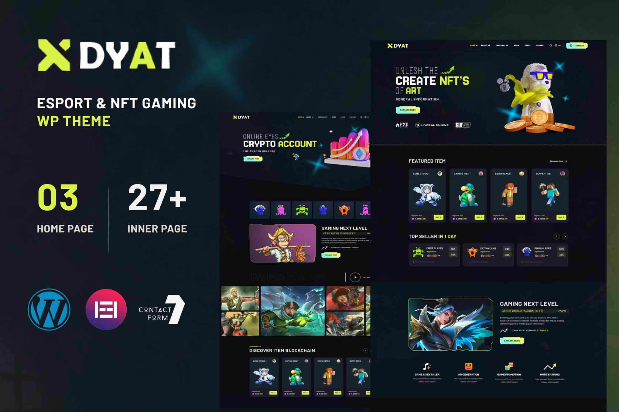 Download DYAT - eSports and Gaming NFT WordPress Theme Multipurpose GPL WordPress Plugin