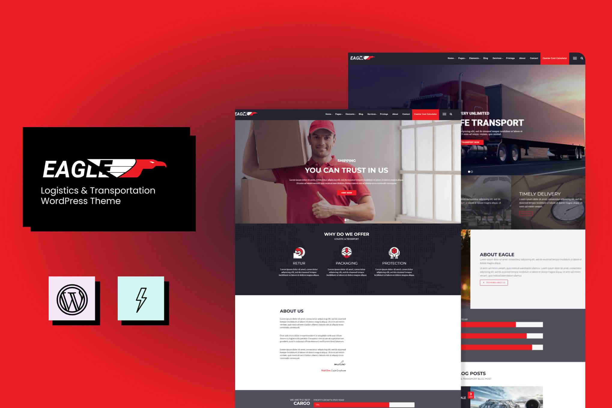 Download Eagle - Logistics & Transportation WordPress Theme GPL WordPress Plugin