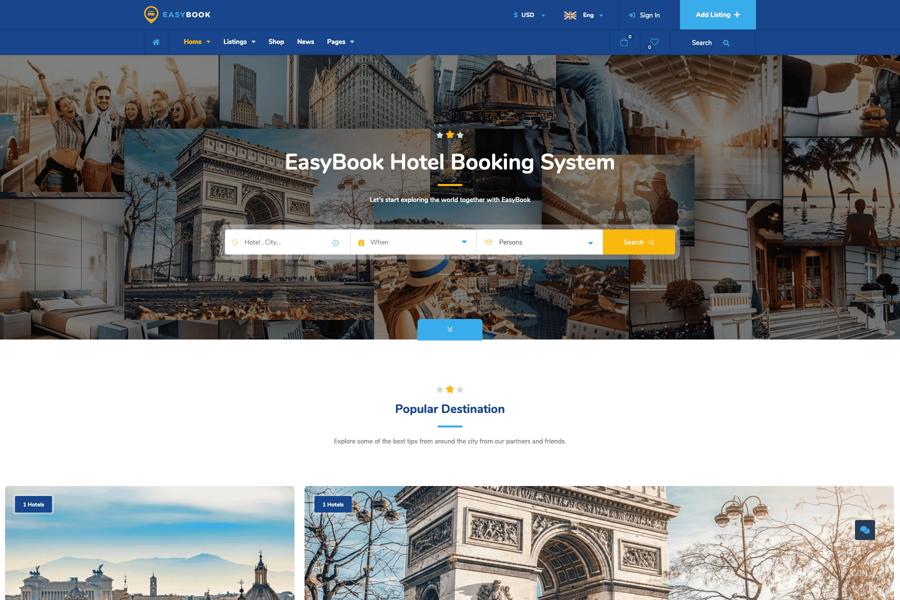 Download EasyBook – Hotel & Tour Booking WordPress Theme GPL WordPress Plugin