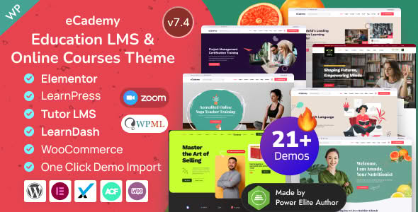 Download eCademy - Elementor LMS & Online Courses Theme GPL WordPress Plugin