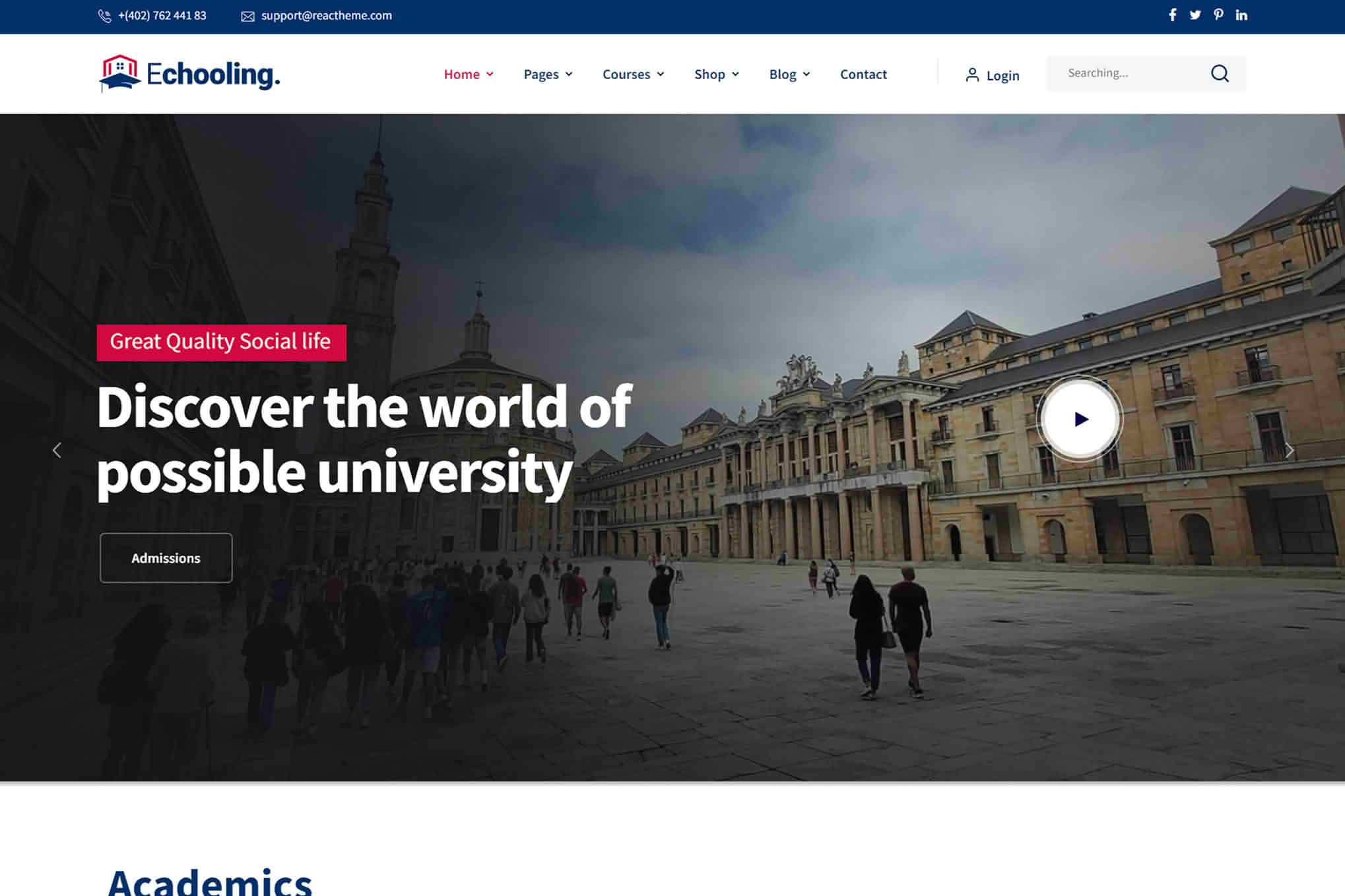 Download Echooling - Education WordPress Theme GPL WordPress Plugin