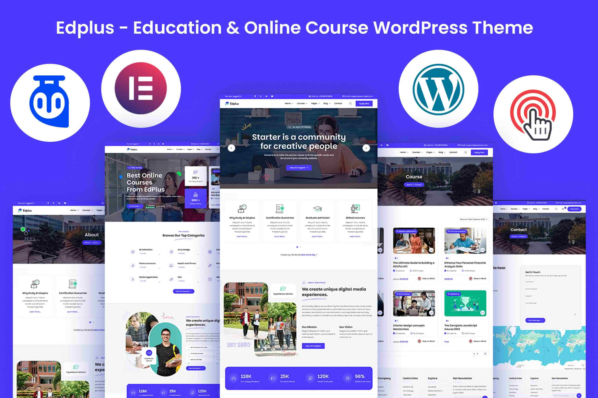 Edplus - Education & Online Course WordPress Theme + RTL