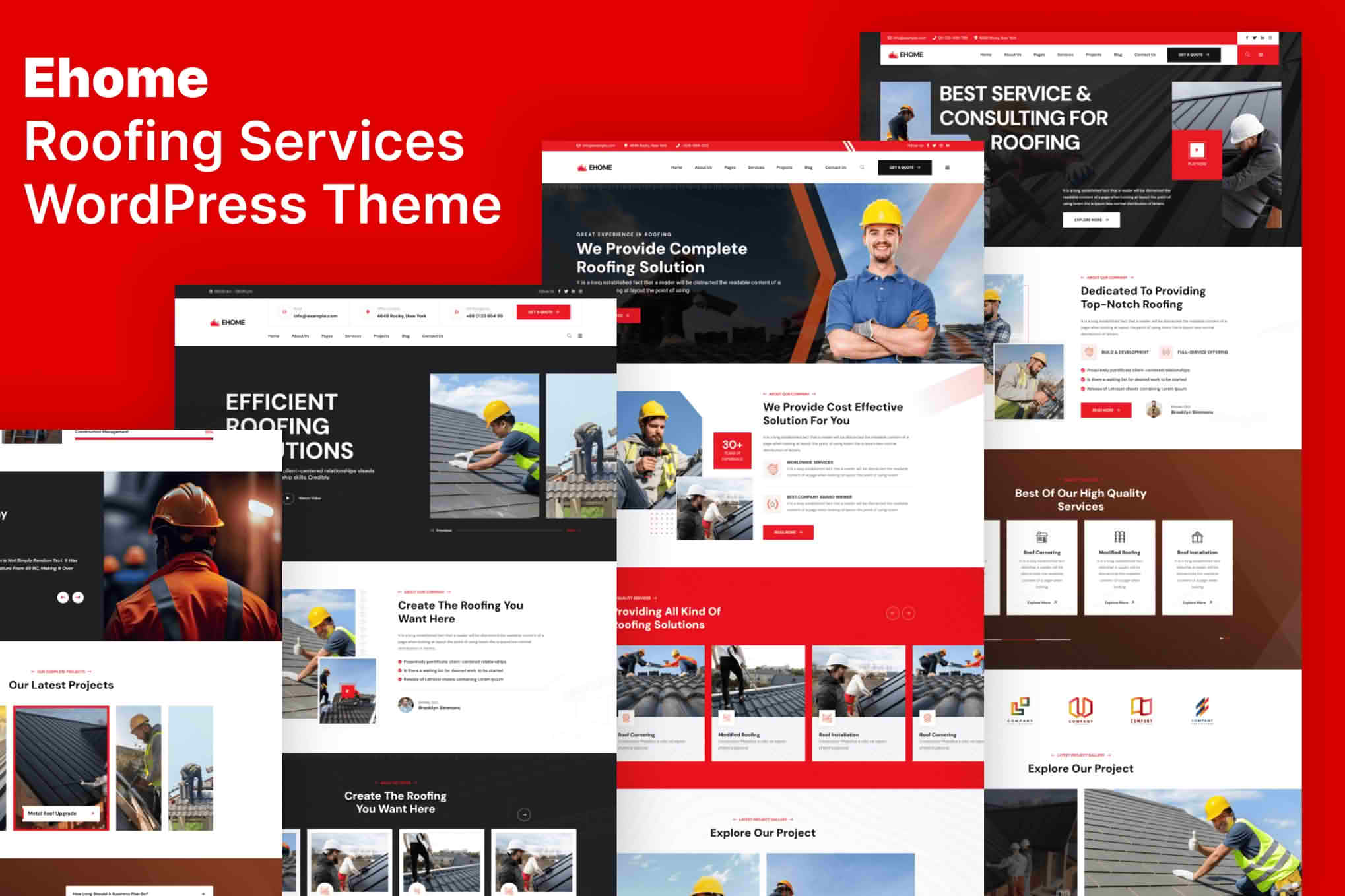Download Ehome - Roofing Services WordPress Theme GPL WordPress Plugin